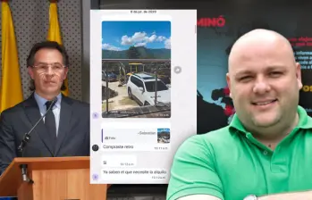 Federico Gutiérrez reveló, en una rueda de prensa, que dineros de la presunta corrupción de Miguel Quintero, hermano del exalcalde Daniel Quintero, habrían terminado en testaferros en Estados Unidos. En grupos de WhatsApp, Miguel y otras personas ostentaban de compras extravagantes, como una retroexcavadora. Fotos: cortesía.