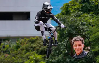 Samuel Marulanda es otro de los deportistas de gran proyección que tiene el BMX antioqueño. FOTO: Manuel Saldarriaga