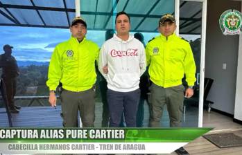 Alias Pure Cartier, capturado en una finca en El Peñol, Oriente antioqueño. FOTO: Policía
