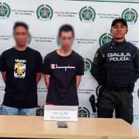 Dos hombres de 38 años pedían $5 millones por el rescate de una persona. FOTO: CORTESÍA POLICÍA