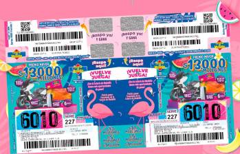 Este será el billete del sorteo Premium de la Lotería de Medellín para este viernes. FOTO: CORTESÍA