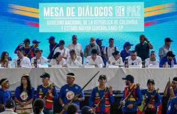 La mesa de diálogo se instaló este 8 de octubre en Tibú, Norte de Santander. FOTO: AFP