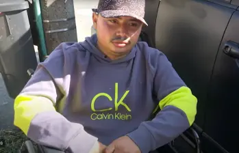 Andrés Felipe Pino, militar que fue golpeado brutalmente en Medellín. FOTO: CAPTURA DE VIDEO TELEMEDELLÍN