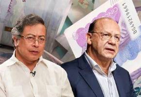 Gustavo Petro, presidente de Colombia; y su ministro de Hacienda, Germán Ávila. FOTO: Colprensa y Semana.