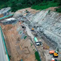 Este es el sector La Arenera, en Amagá, la manzana de la discordia de las obras de Pacífico 1. Los intentos de cerramiento desde el 2024 han terminado en protestas. FOTO: MANUEL SALDARRIAGA