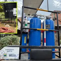 Una de las plantas que hacen parte del piloto con el que se espera llevar agua a dos veredas de Bello. FOTO: Cortesía
