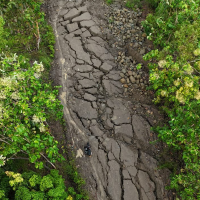 Vía Turbo-Nuevo Antioquia afectada por terremoto en Panamá. Foto: Dagran