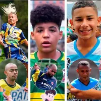 Pascual Ángel (Juan Pablo Ángel), Dorlan Jr. Pabón (Dorlan Pabón), Isaac Vélez (Stiven Velez), Roman Moreno (Tressor Moreno), Thiago José Rodríguez (Angelo Rodriguez). FOTO EL COLOMBIANO Y CORTESÍA LOS PAISITAS