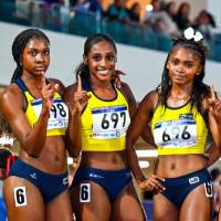 Emily Montaño, Sara Manuela Cuesta, Michell Gómez e Isabella Hurtado brillaron en el Iberoamericano de atletismo sub-20 en Perú. FOTO CORTESÍA COC