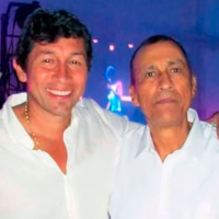 Jorge Bermúdez junto a su padre. FOTO CORTESÍA