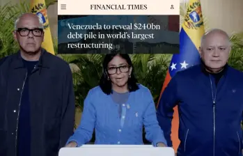 Jorge Rodriguez, Delcy Rodriguez y Diosdado Cabello en conferencía de prensa por los terremotos ocurridos este jueves 24 de junio en Venezuela. FOTO: Tomada de video.