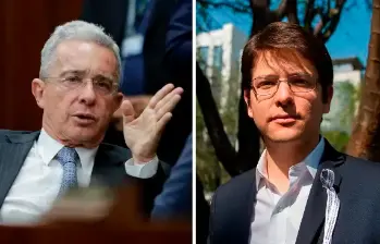 El expresidente Álvaro Uribe le dio la cabeza de lista al Senado del Centro Democrático a Miguel Uribe en 2022. FOTO ARCHIVO