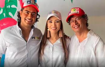 Nicolás Petro, Day Vásquez y el hoy presidente Gustavo Petro. Foto: tomada de redes sociales