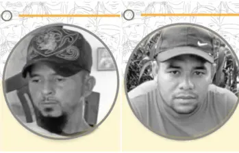 Fredy de Jesús David Giraldo (izq.) y Elkin de Jesús Oquendo Graciano (der.) son los dos últimos firmantes de paz asesinados en Antioquia. FOTOS Cortesía Indepaz