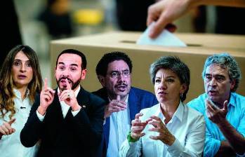 Cinco candidatos presidenciales lideraron la conversación durante estas elecciones para suceder a Gustavo Petro. FOTO Ilustración El Colombiano 