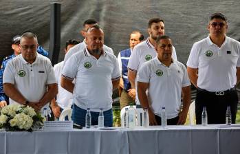 Un momento de la instalación de la Mesa de diálogos de paz entre Gobierno y las bandas de crimen organizado del Valle de Aburrá en la cárcel de Itagüí. FOTO manuel saldarriaga