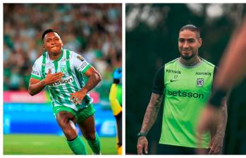 Alfredo Morelos y Chicho Arango podrían conformar una dupla letal para Nacional. FOTOS CAMILO SUÁREZ Y NACIONAL