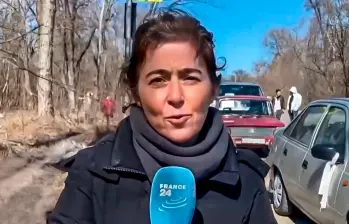 La periodista Catalina Gómez Ángel nació en Pereira, pero hace más de 15 años vive en el Medio Oriente. Es la corresponsal de guerra más famosa de Colombia en la actualidad. FOTO Captura de video