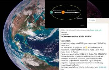 El fenómeno conocido como afelio o “aphelion” ocurre cuando la Tierra está más alejada del Sol. FOTO: EL COLOMBIANO