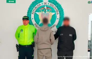 A Miguel Ángel Salazar Arenas, de 17 años, lo capturaron el pasado 22 de octubre en el corregimiento Llanogrande, de Rionegro. FOTO: Cortesía