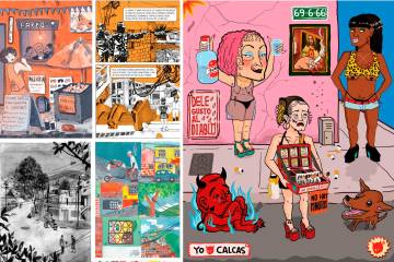 Las ilustraciones de espacios urbanos de Tatiana Mejía (Titania), Alejandra Pérez, Alejandra Higuita, Alejandra Arboleda y Powepaola acompañan el texto “La ciudad que ellas ven”, de la investigadora Diana Gil, y son una muestra de la exposición Ellas dibujan la ciudad que se puede visitar en el 4to Salón del Cómic y la Ilustración de la Fiesta del Libro y la Cultura de Medellín, del 8 al 17 de septiembre en el Jardín Botánico.
