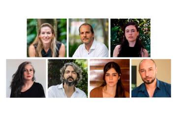 En las fotografías podemos ver a algunos de los esctiores mencionados en el texto. 1. Sara Jaramillo 2. Esteban Duperly. 3. Lina Parra Ochoa. 4. Isabel Botero. 5. Jorge Iván Agudelo. 6. Lorena Salazar Masso. 7. Gilmer Mesa.