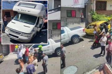 ¿Qué hacía por allá? Casa rodante terminó chocada con otros carros e impactó una vivienda en Manrique