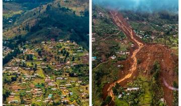Esta zona deprimida, incrustada a la fuerza en la parte más alta de la ladera nororiental del Valle de Aburrá, se viene poblando desde 1995. La montaña se desprendió el pasado martes. FOTO CAMILO SUÁREZ Y ARCHIVO EL COLOMBIANO