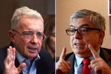 Los expresidentes Álvaro Uribe y César Gaviria, jefes del Centro Democrático y el Partido Conservador, respectivamente, se oponen a la reforma a la salud de Petro. FOTO COLPRENSA