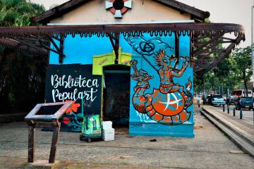 Actual estación El Bosque intervenida por artistas urbanos. Foto: Colprensa
