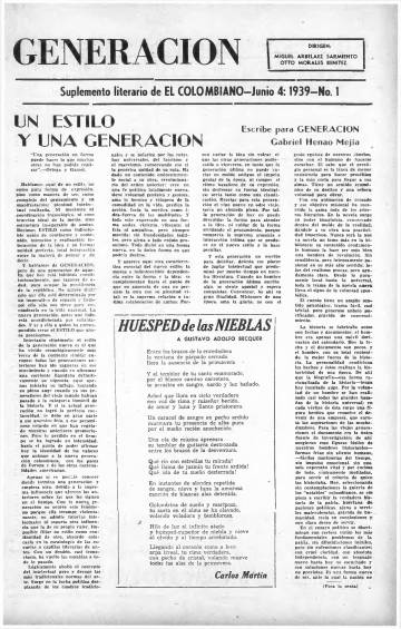 Así se vio la portada de la primera entrega de Generación en 1939. FOTO Archivo