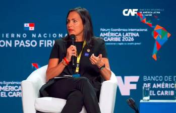Inés Manzano, ministra de Energía y Minas de Ecuador. Pantanllazo del Foro Económico Internaciona América Latina y el Caribe 2026.