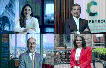 Los gremios consideran prioritario fortalecer la seguridad energética y recuperar la confianza de los inversionistas. En la foto: Nelson Castañeda, presidente ejecutivo de Campetrol, Natalia Gutiérrez (Acolgen), Camilo Sánchez, Andesco, Luz Stella Murgas Maya (Naturgas). FOTOS CORTESÍA