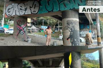 Le llueven críticas a la Alcaldía de Medellín tras borrar grafitis para “recuperar espacio público”