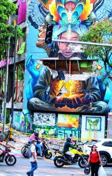 Este fue el mural más hermoso del mundo, ubicado en la carrera 12 del centro de Pereira. FOTO Julio césar herrera