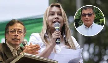 El esmeraldero asesinado ‘Pedro Pechuga’ (arriba, a la derecha) mantenía una relación sentimental con la exfuncionaria del gobierno de Gustavo Petro, Sandra Ortiz. Foto: Colprensa