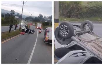 El accidente se presentó en el kilómetro 25+80, sector Hipódromo. Aún las autoridades buscan establecer la identidad del conductor. Foto: Cortesía