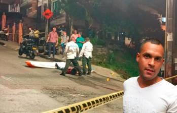En este homicidio, registrado en el barrio Robledo Palenque, murió Diego Alexander García Gómez, el hermano de Luis Aníbal García Gómez (detalle), alias Maicol, uno de los presuntos cabecillas de la banda Los Pesebreros. FOTOS: CORTESÍA Y ARCHIVO