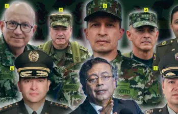 Más de 80 oficiales han sido retirados de las FF. MM. en el gobierno Petro. Fotos: EL COLOMBIANO, la Presidencia, al Comando General de las FF.MM.