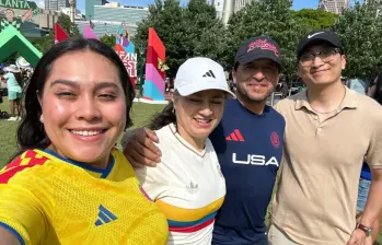 La familia colombiana que fue por el ICE en el aeropuerto de Atlanta. FOTO: Tomada de CNN-cortesía