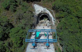 Aspecto del avance de la obras del túnel Guillermo Gaviria Echeverri. FOTO: MANUEL SALDARRIAGA QUINTERO