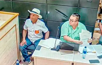 En la audiencia estuvieron los campesinos imputados, que fueron defendidos por varios abogados de ONG de Derechos Humanos. Foto: Captura de video