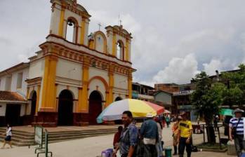 Parque principal del municipio de Anorí, donde ocurrieron los hechos. FOTO: Archivo EL COLOMBIANO