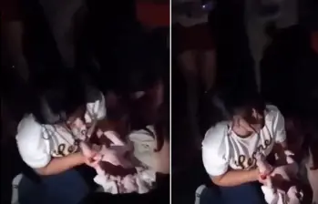 Una mujer dio a luz entre los escombros tras el terremoto en Venezuela. FOTOS: Capturas de video tomadas de X 