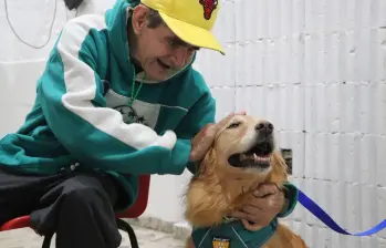 Uno de los perros que estuvo presente en el hogar geriátrico San Cristóbal. FOTO: Cortesía