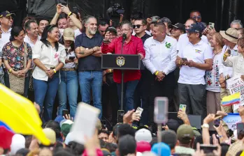 Marcha del 1° de Mayo con la visita del Presidente Gustavo Petro a Medellín. Foto: Manuel Saldarriaga Quintero.