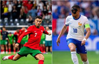 El futbolista portugués Cristiano Ronaldo, de 39 años, es el capitán del equipo luso en la Eurocopa 2024. Mbappé, de 25, porta la cinta en el seleccionado de Francia. Ambos son referentes en sus países. FOTO getty