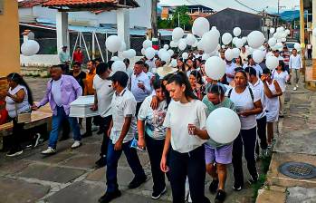 El 16 de febrero fue el velorio y las exequias de Kevin Acosta en Charalá (Santander). FOTO #CHARALÁ 