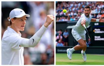 Jannik Sinner y Novak Djokovic, uno de los atractivos duelos de semifinales en Wimbledon. FOTO X-WIMBLEDON