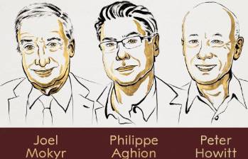 Premio Nobel de Economía 2025 a Joel Mokyr, Philippe Aghion y Peter Howitt, los arquitectos del crecimiento impulsado por la innovación. FOTO: Tomado de @NobelPrize.